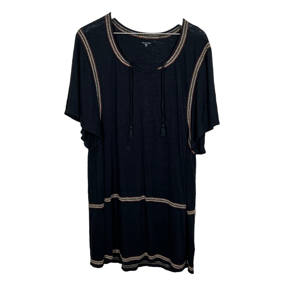 Garnet Hill Black Dress with Tan Accents